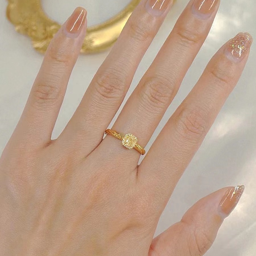 Al por mayor de cobre azúcar amarillo cristalería piedra preciosa amarilla anillos de diamantes